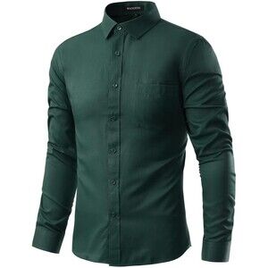 Structure Men's Slim Fit Dress Shirt, Size: 13.5, Dark Green